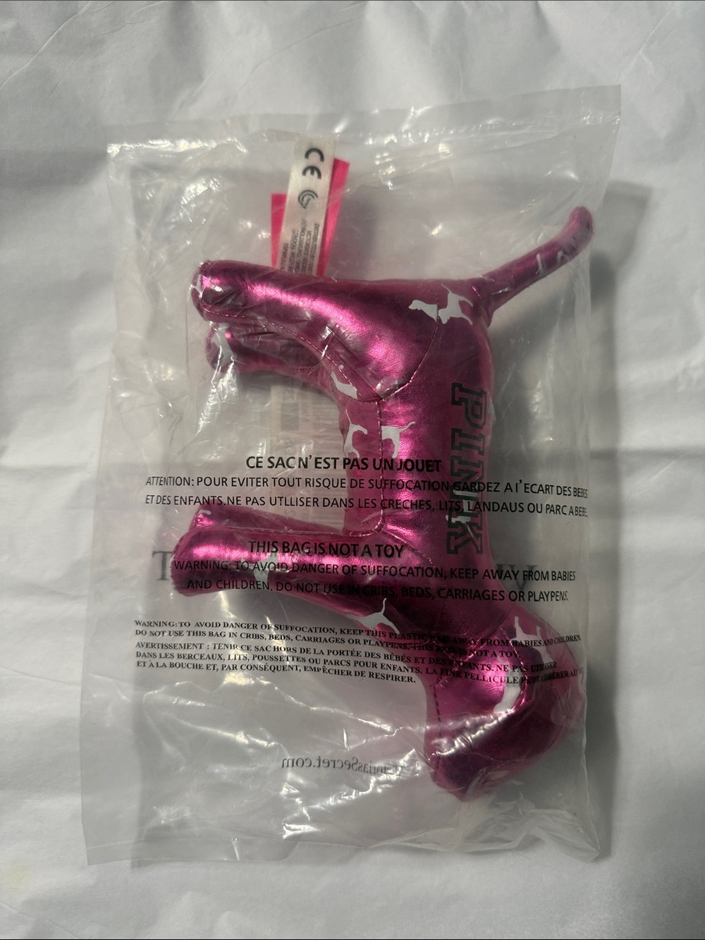 PINK Victoria's Secret Y2K Metallic Pink Dog Figurine (NWT) - Picture 2 of 6